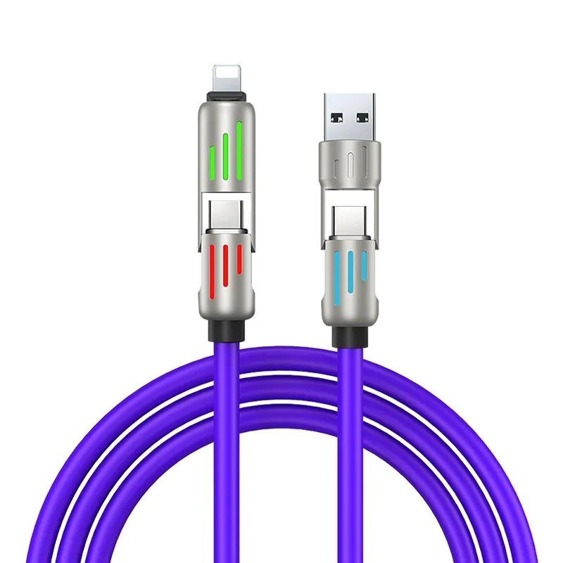 4-in-1 Fast Charging Cable – Multi-Device USB Charger for Smartphone, Tablet, and More