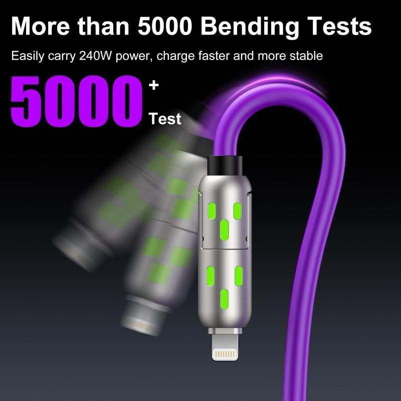4-in-1 Fast Charging Cable – Multi-Device USB Charger for Smartphone, Tablet, and More