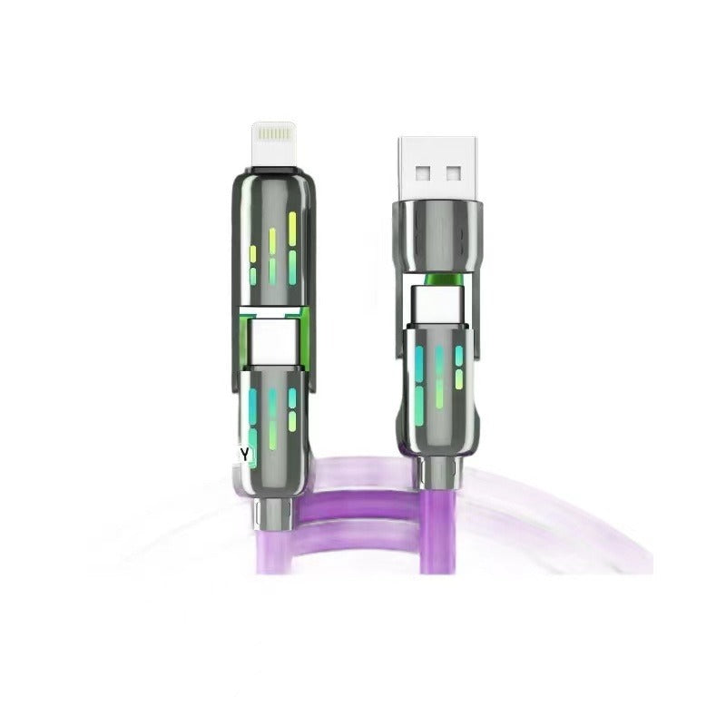 4-in-1 Fast Charging Cable – Multi-Device USB Charger for Smartphone, Tablet, and More