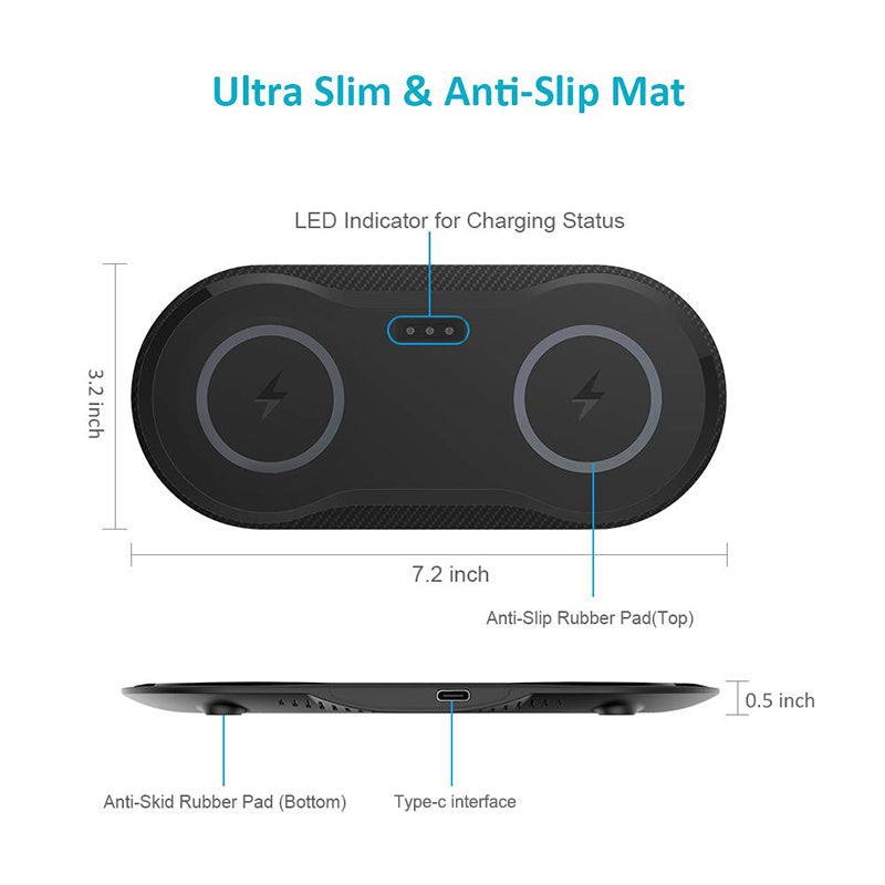 Phone Wireless Dual Charging Pad – Stable, Intelligent, and High-Performance Charger