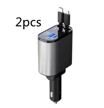 Metal 100W Super Fast Car Charger – USB & Type-C Cigarette Lighter Adapter for Rapid Charging