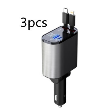Metal 100W Super Fast Car Charger – USB & Type-C Cigarette Lighter Adapter for Rapid Charging