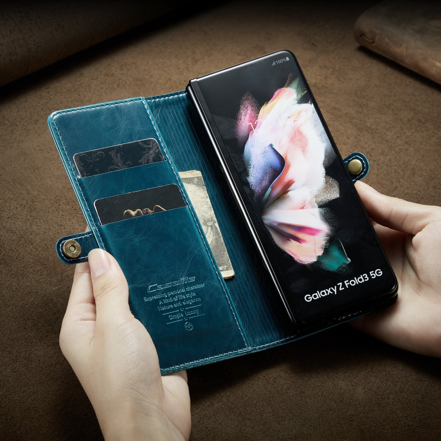 Samsung Galaxy Z Fold3 5G Fold 3 Retro Purse Leather Case