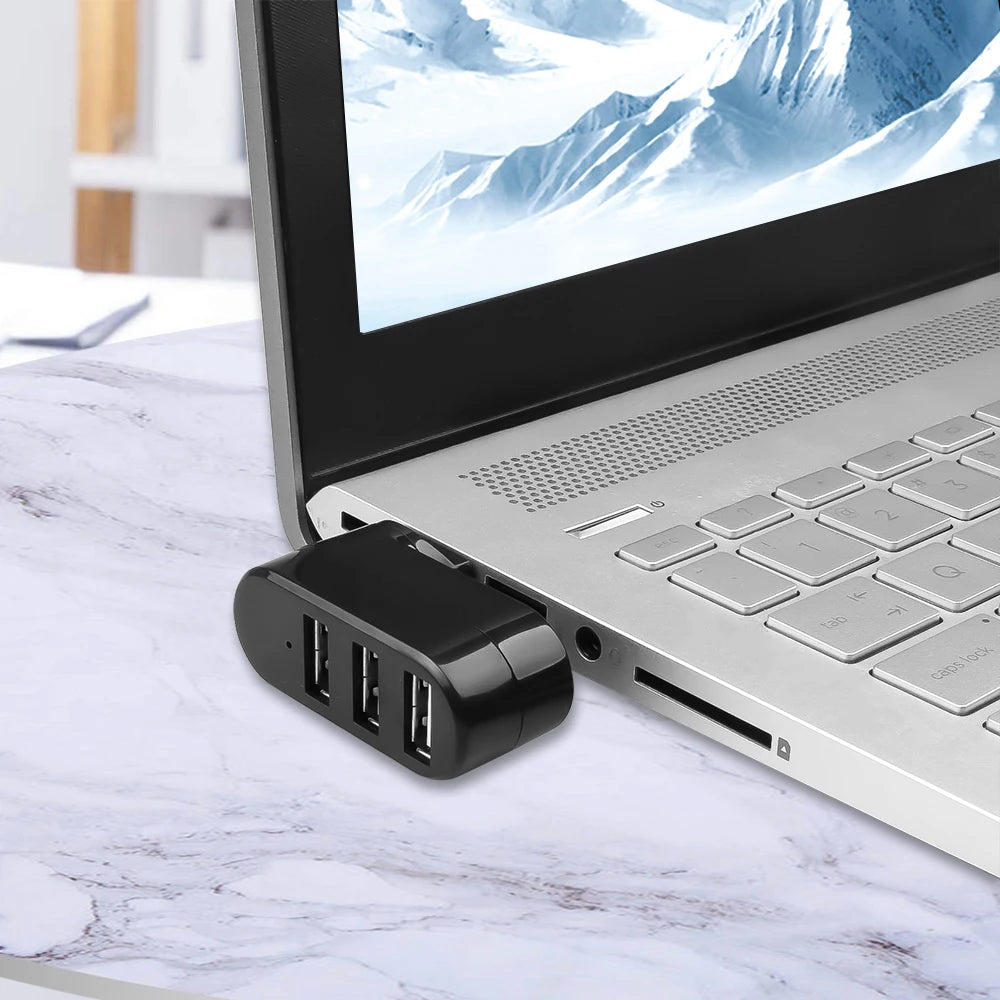 Wireless USB 3.0/2.0 Hub Adapter for Laptop – 3 Ports, USB Splitter, U Disk Reader