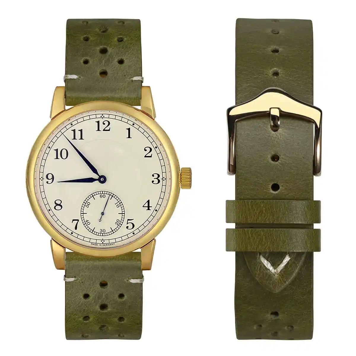 Genuine Leather Watch Bands – 18mm/20mm/22mm Quick Release Vintage Strap for Men & Women, Green/Black/Brown/Blue