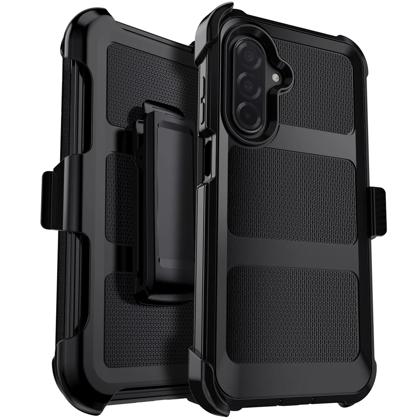 Black Samsung Galaxy A06/A16/A26/A36/A56 Case – Rugged Dual-Layer Shockproof Heavy Duty