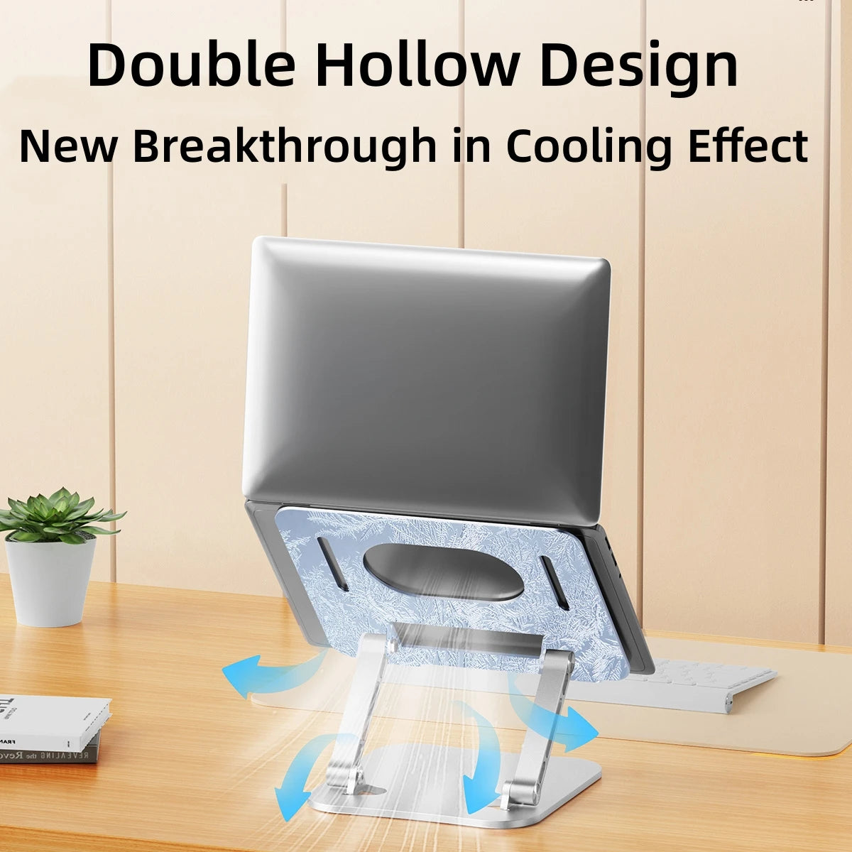 Adjustable Aluminum Alloy Phone & Tablet Stand – Portable Folding Cooling Stand for Laptops up to 17", MacBook, iPad, Asus