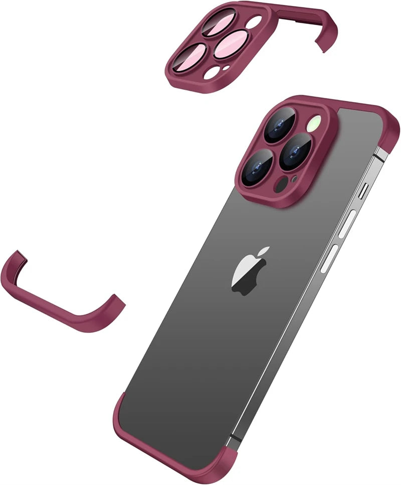 Frameless Corner Camera Lens Protector Case for iPhone 17 Series — Air / Pro / Pro Max, Plus 14/13/12/15/16