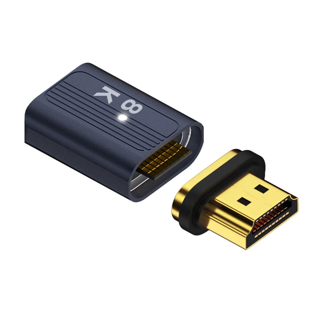 8K@60Hz HDMI-Compatible Magnetic Extension Adapter – 48Gbps Fast Charging & Data Converter, Male to Female