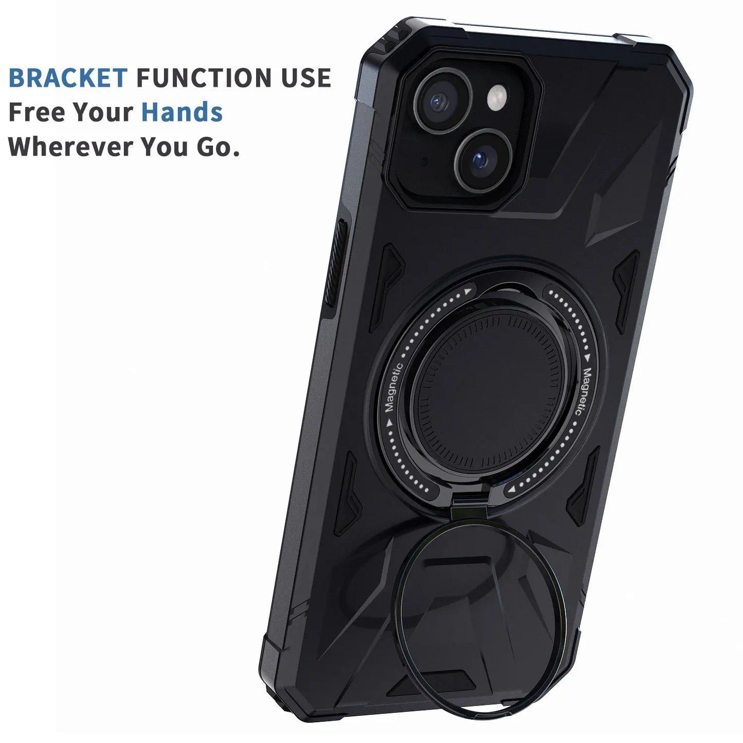 Black iPhone 14 Series Case – Shockproof Heavy Duty Hybrid Cover