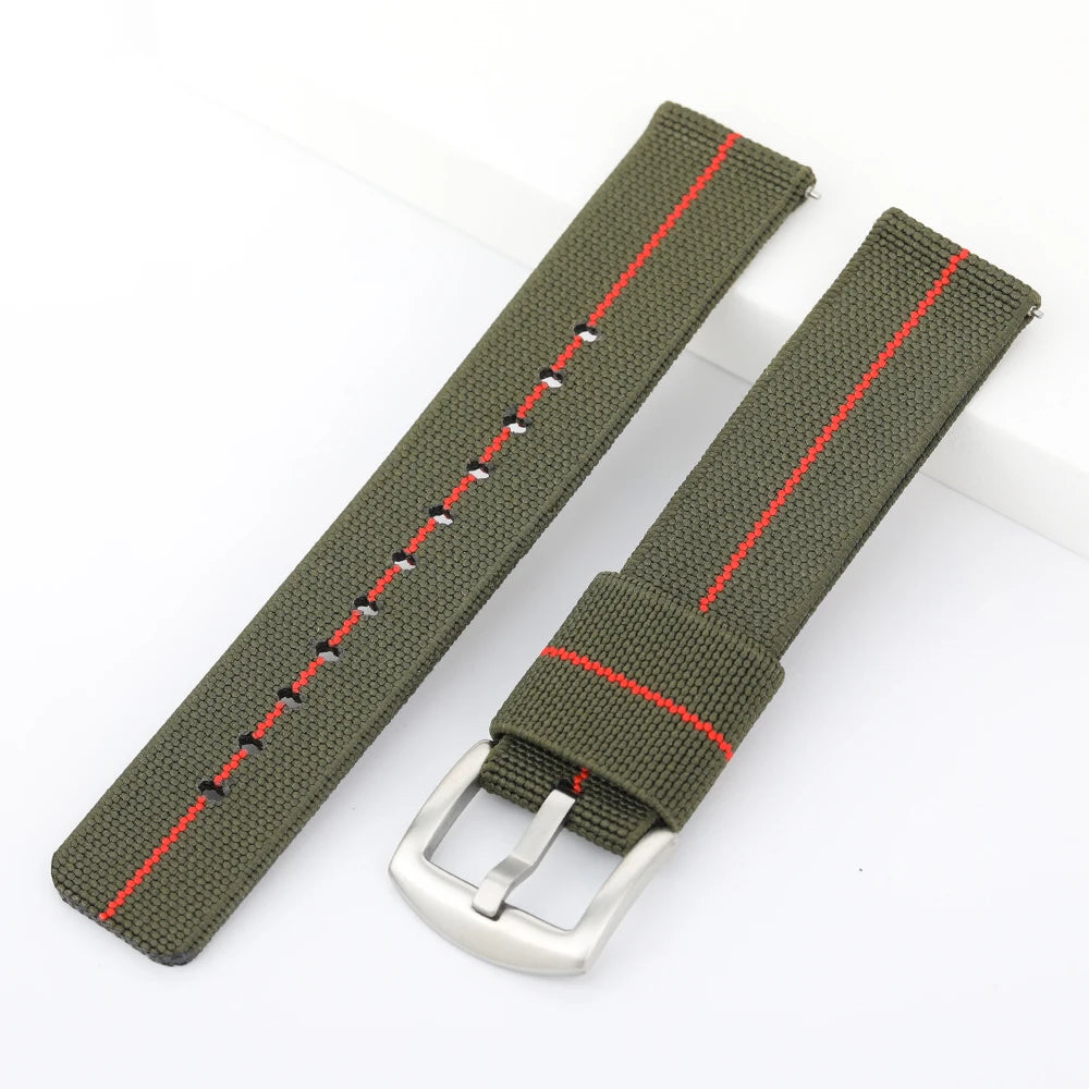 Nylon Watch Strap – 20mm/22mm for Seiko & Omega, Military Woven Elastic Fast Release Sport Wristband for Men