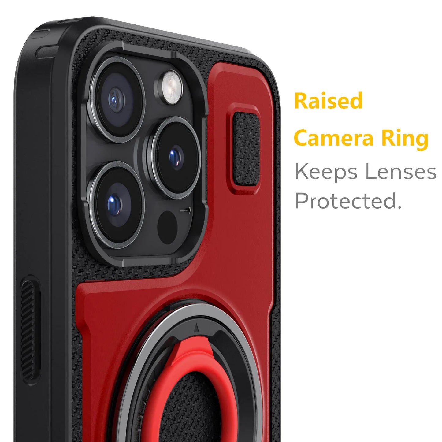 Red Hybrid Shockproof Phone Case for iPhone 16 / 16 Plus / 16 Pro / 16 Pro Max