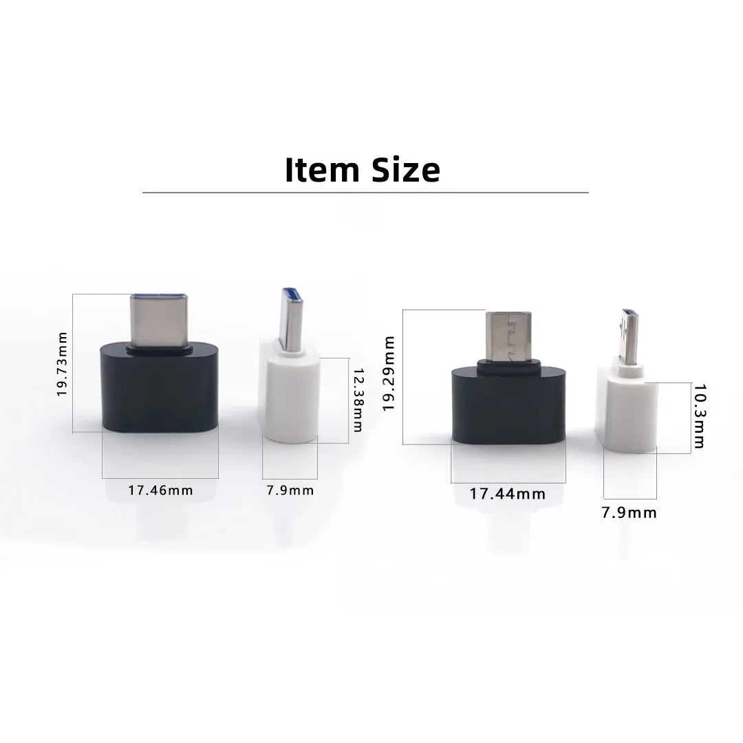Universal Micro USB / Type-C to USB 2.0 OTG Adapter – 1/2/5 Pack for Phones, Tablets, PCs, OTG Converter Connector