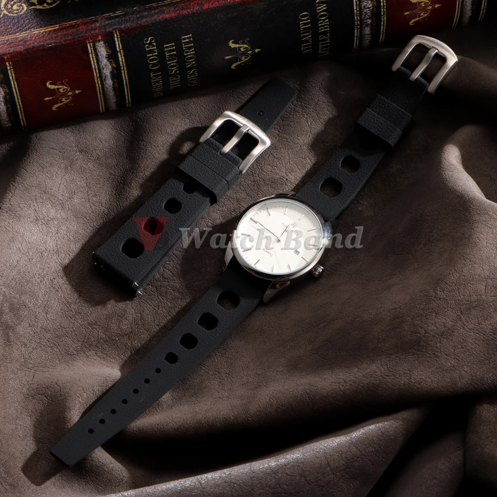 Rubber Mechanical Watch Strap – 20mm/22mm Replacement for Seiko & Oris Dive Watches Wrist Bands