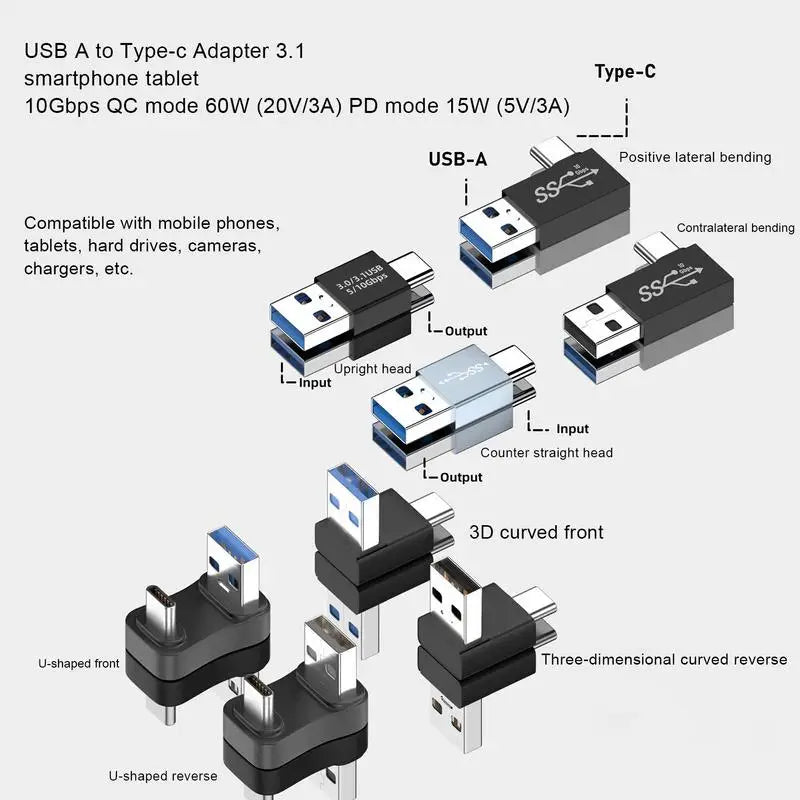 Mini USB-C OTG Adapter – Aluminum Shell, Male to A, Compact Data Sync & U Disk Accessory for Laptop