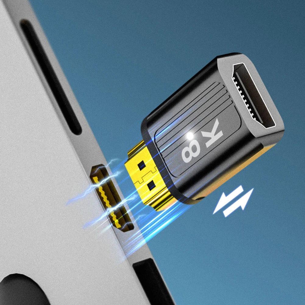 8K@60Hz HDMI-Compatible Magnetic Extension Adapter – 48Gbps Fast Charging & Data Converter, Male to Female