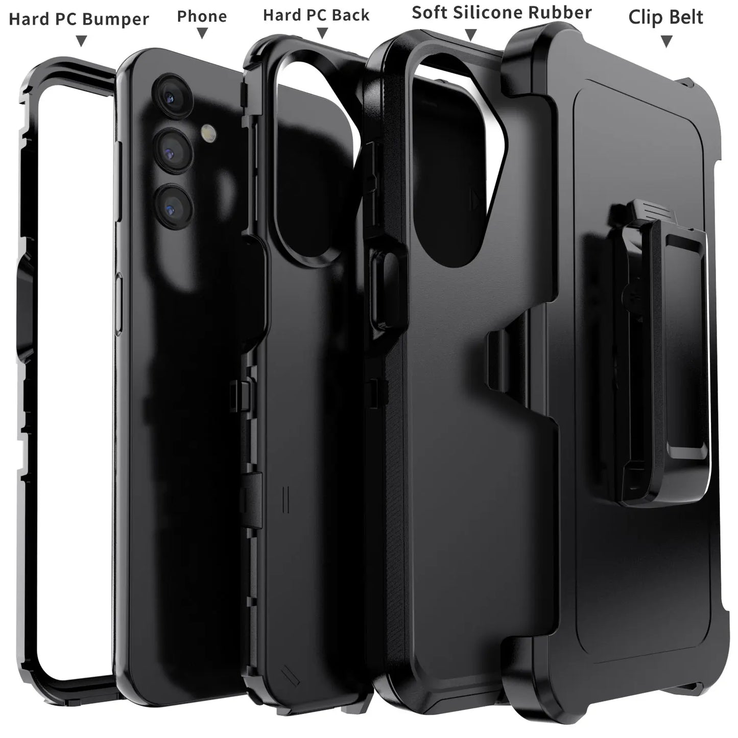Black Heavy Duty Shockproof Samsung Galaxy A16 5G Case