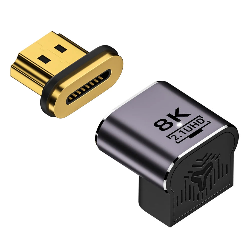 8K@60Hz HDMI-Compatible Magnetic Extension Adapter – 48Gbps Fast Charging & Data Converter, Male to Female