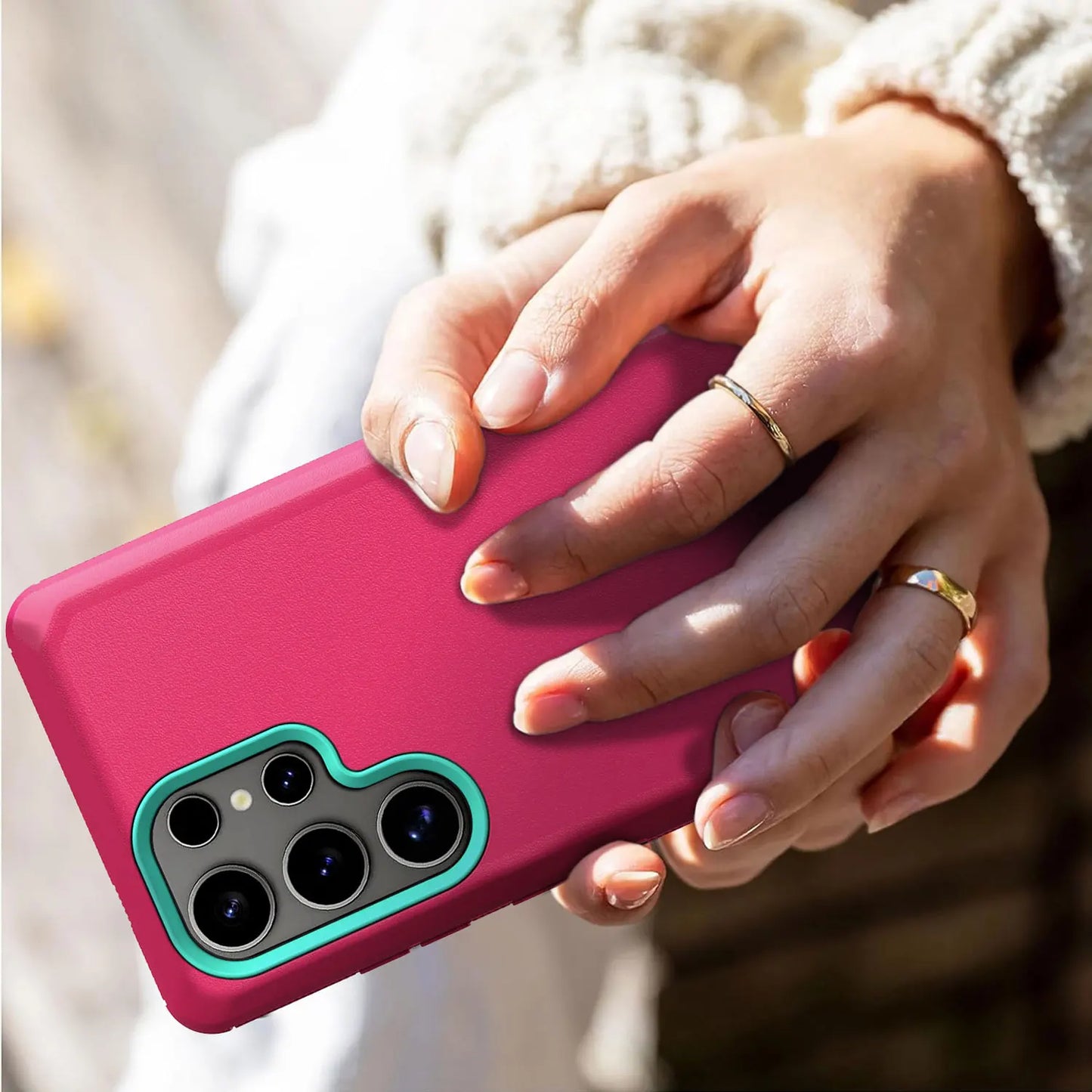 Multi-Layer Pink Samsung Galaxy S24 Case Protector