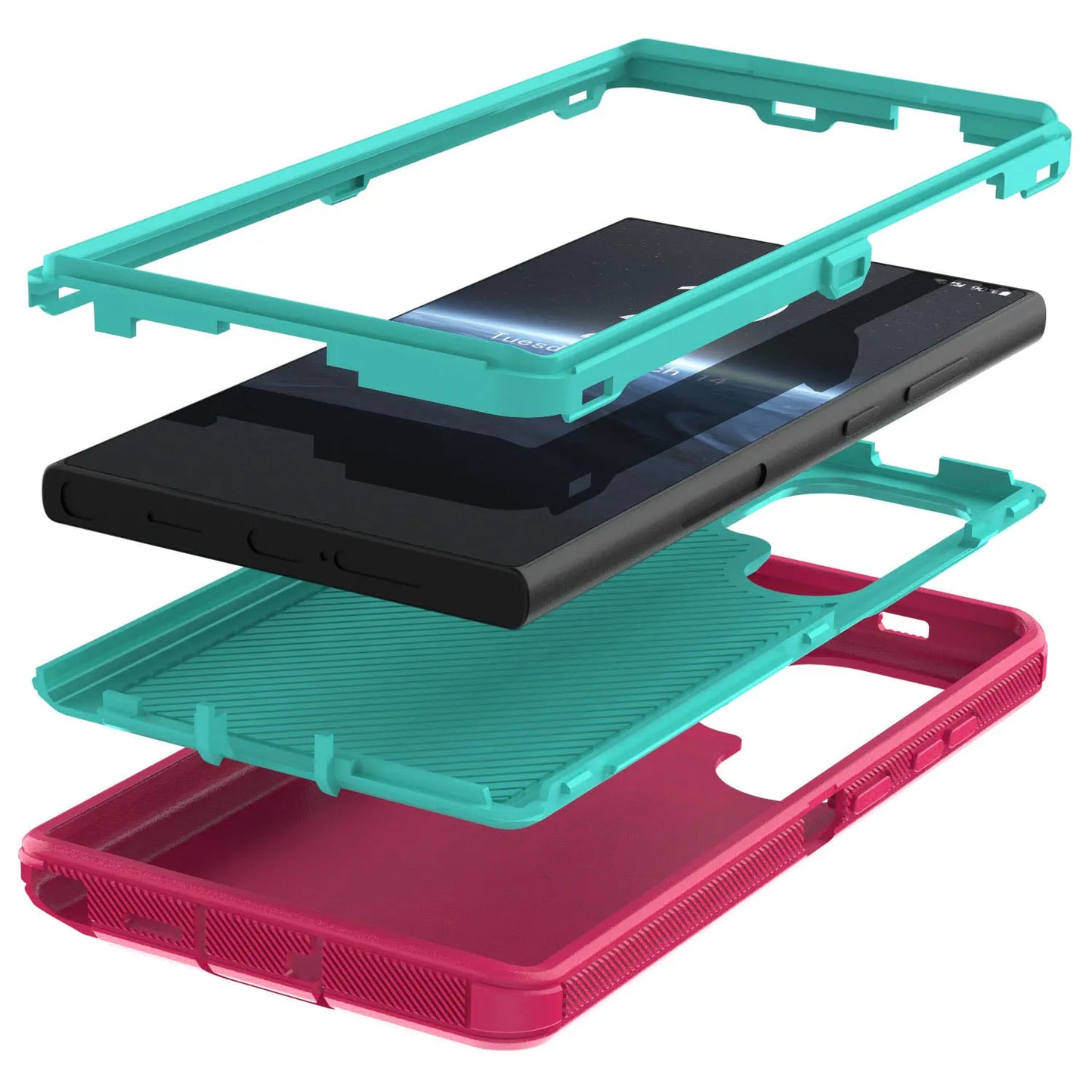 Multi-Layer Pink Samsung Galaxy S24 Case Protector