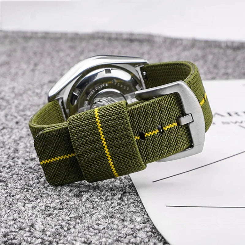 Nylon Watch Strap – 20mm/22mm for Seiko & Omega, Military Woven Elastic Fast Release Sport Wristband for Men