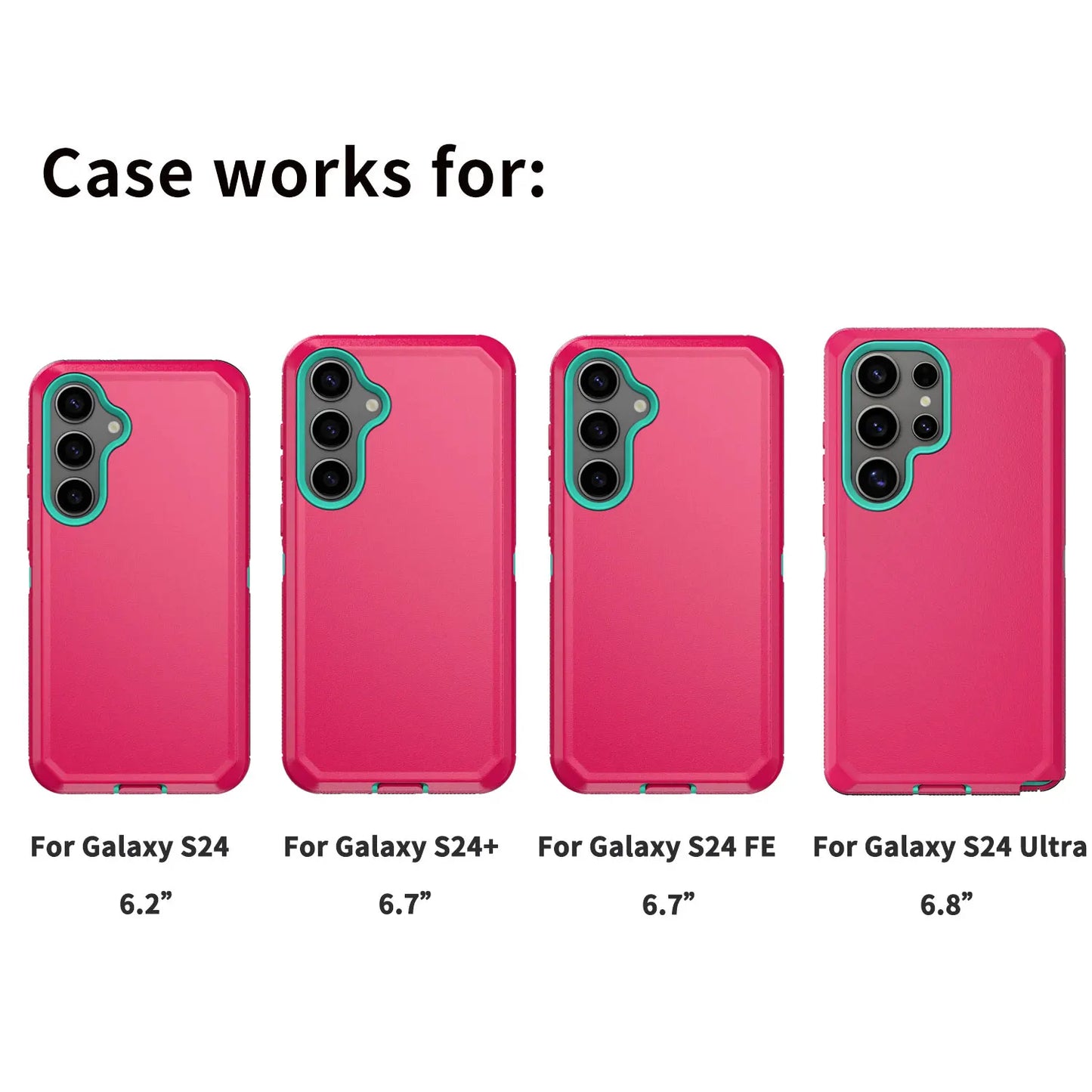 Multi-Layer Pink Samsung Galaxy S24 Case Protector