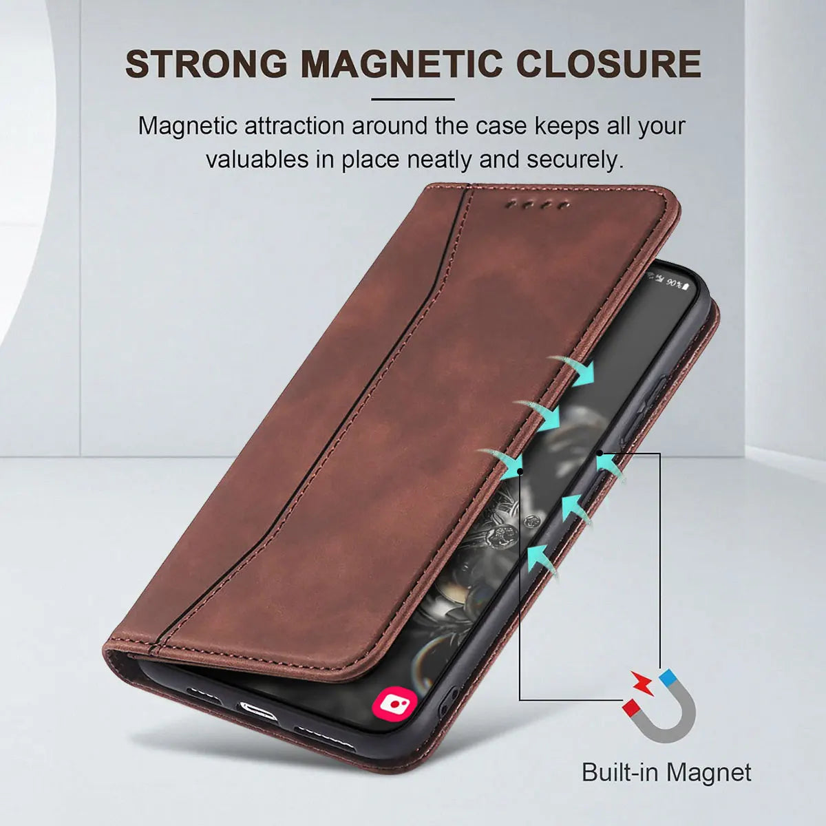 Dark Brown Samsung Galaxy S20 Leather Flip Case