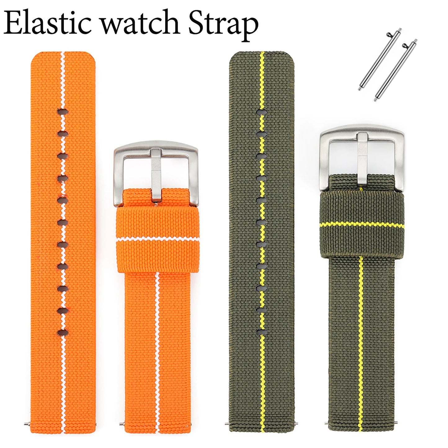 Nylon Watch Strap – 20mm/22mm for Seiko & Omega, Military Woven Elastic Fast Release Sport Wristband for Men