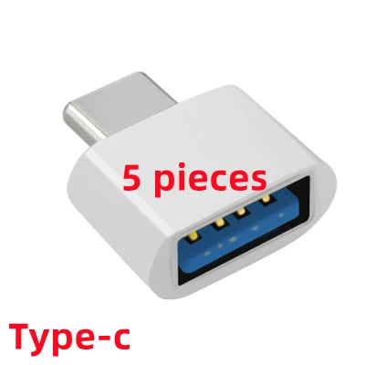Universal Micro USB / Type-C to USB 2.0 OTG Adapter – 1/2/5 Pack for Phones, Tablets, PCs, OTG Converter Connector