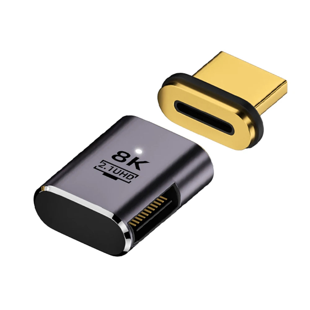 8K@60Hz HDMI-Compatible Magnetic Extension Adapter – 48Gbps Fast Charging & Data Converter, Male to Female