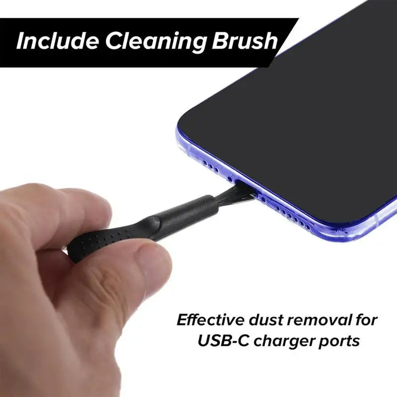 4Pcs USB-C Dust Plugs with Cleaning Brush – Anti-Dust Charging Port Cover Caps for Android Smartphones
