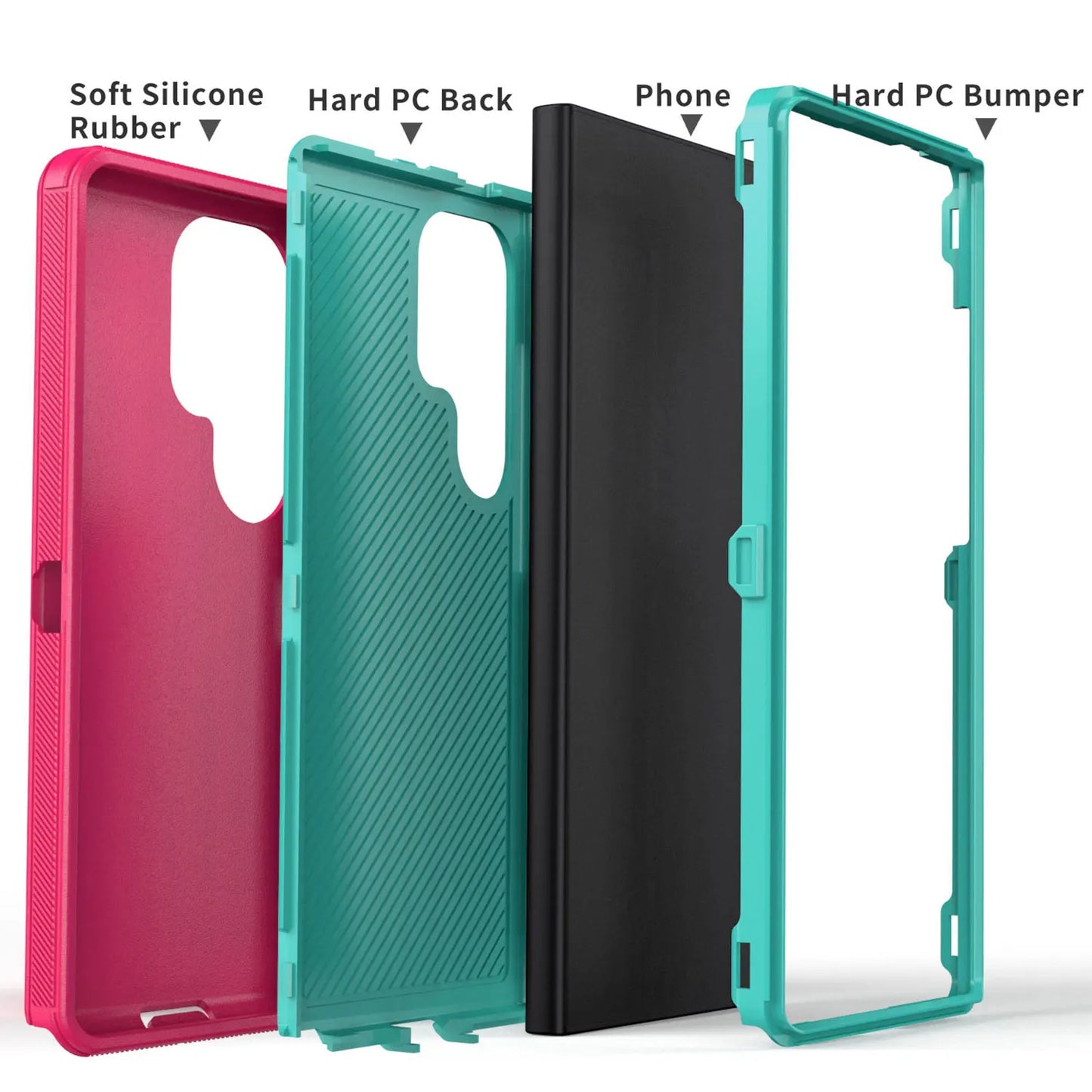 Multi-Layer Pink Samsung Galaxy S24 Case Protector