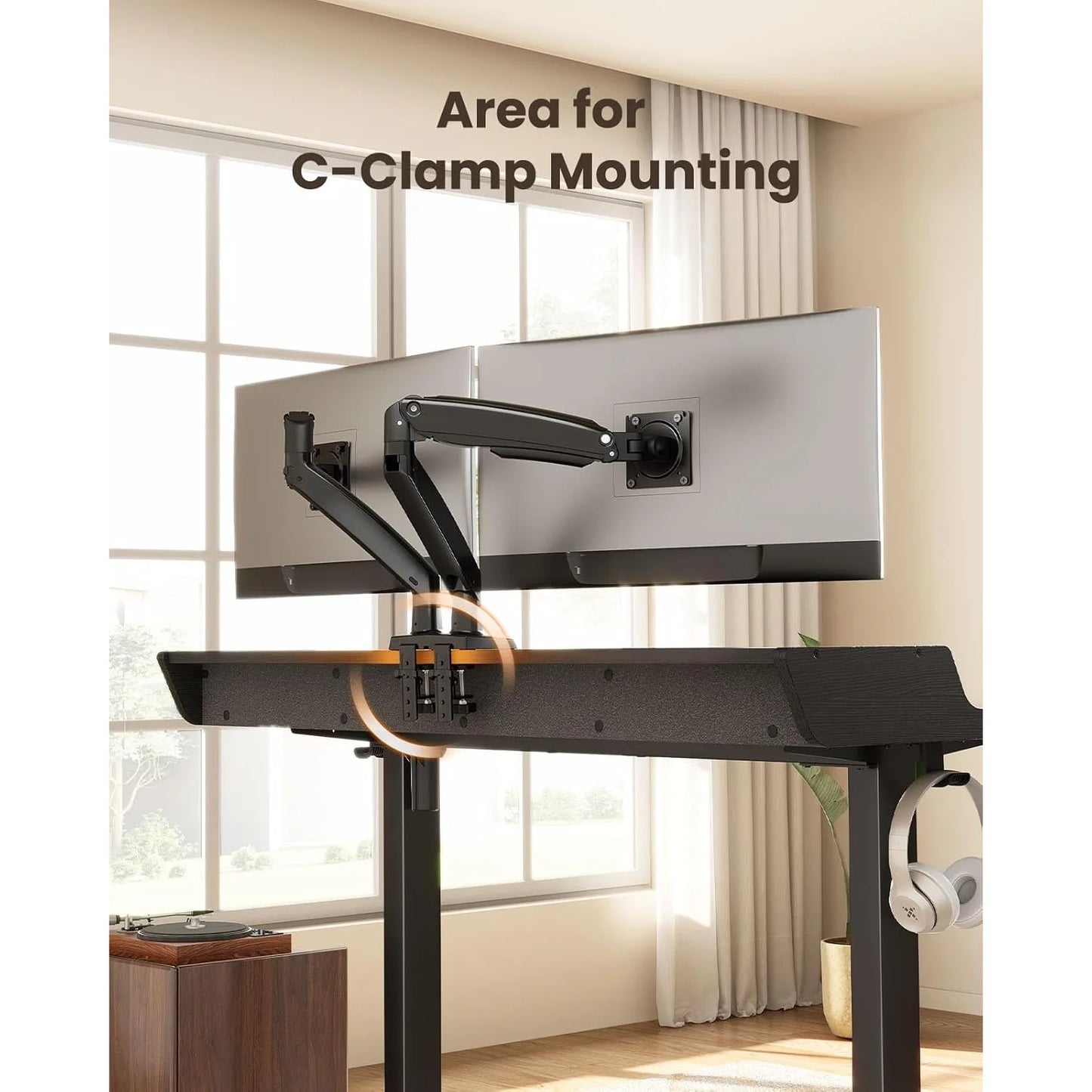 Electric Standing Desk with Drawers – 40" x 24" Small Gaming Desk | Monitor Stand Compatible | 4 Preset Heights | Black
