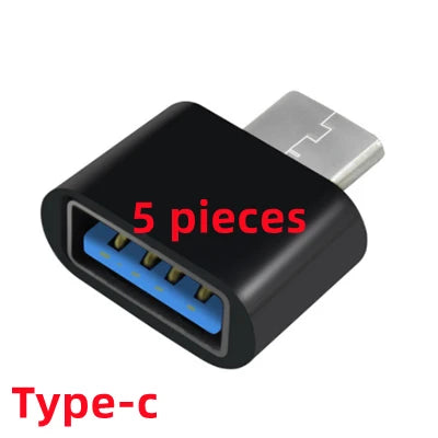 Universal Micro USB / Type-C to USB 2.0 OTG Adapter – 1/2/5 Pack for Phones, Tablets, PCs, OTG Converter Connector