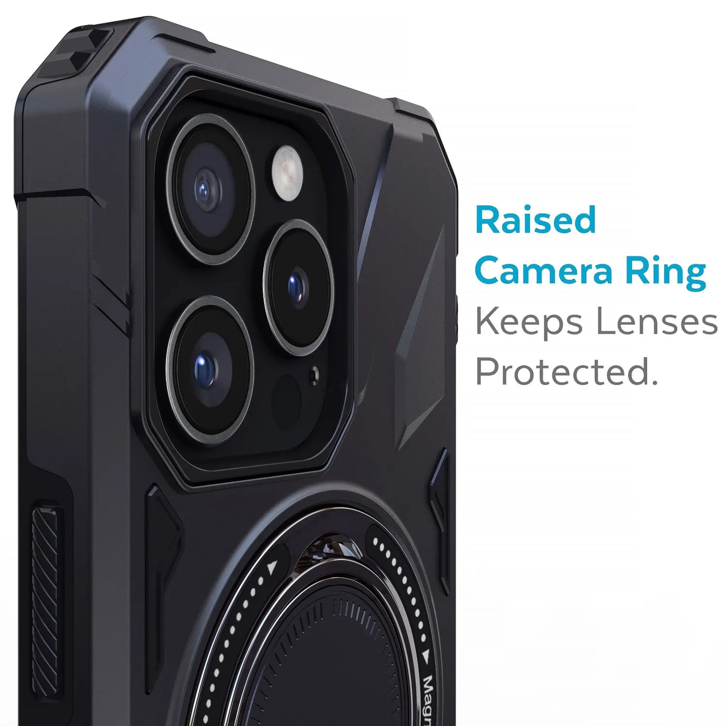 Black iPhone 14 Series Case – Shockproof Heavy Duty Hybrid Cover