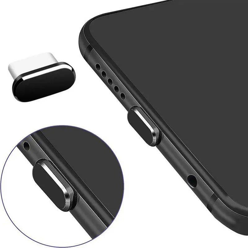 4Pcs USB-C Dust Plugs with Cleaning Brush – Anti-Dust Charging Port Cover Caps for Android Smartphones
