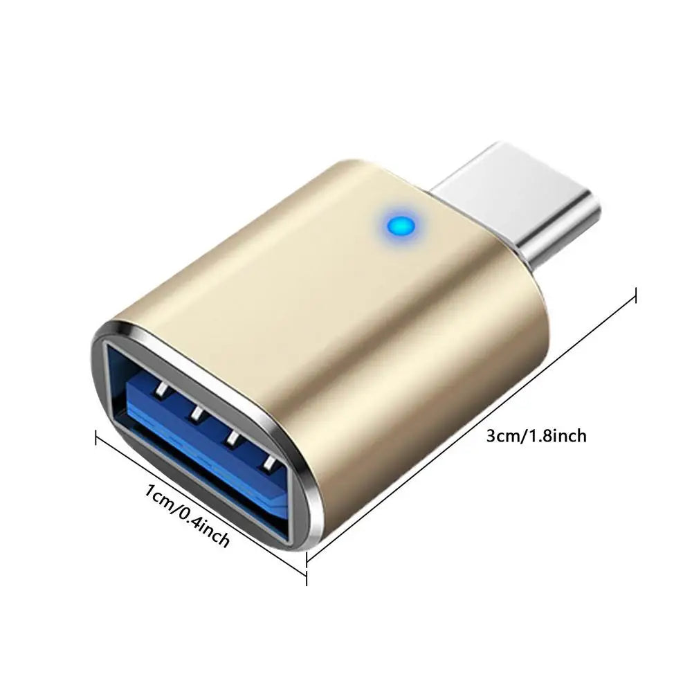 USB 3.0 OTG adapter USB C to USB A converter suitable for MacbookSamsung XiaomiHuawei LED USBC OTG connector