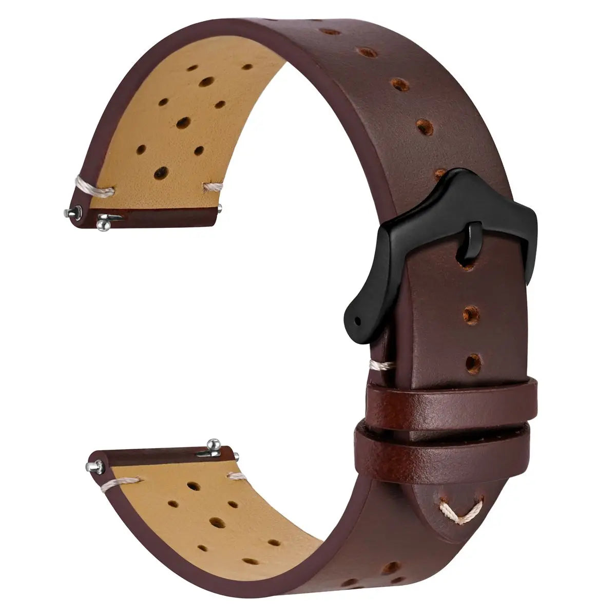 Genuine Leather Watch Bands – 18mm/20mm/22mm Quick Release Vintage Strap for Men & Women, Green/Black/Brown/Blue