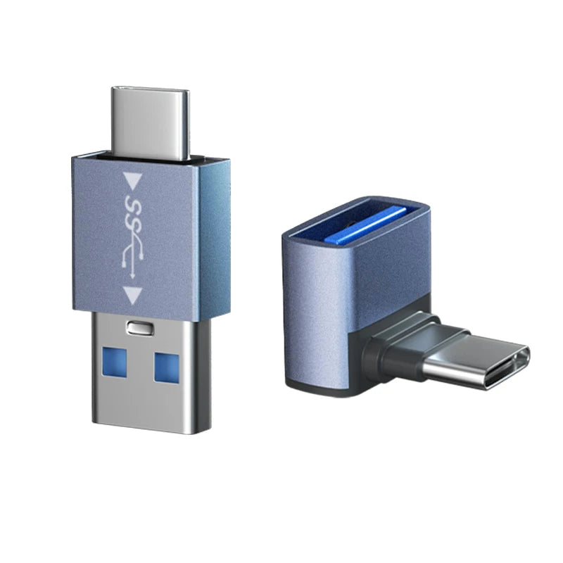 USB 3.1 to Type-C OTG Adapter – 90° Fast Charging & Data Converter, 10Gbps Computers and Phones