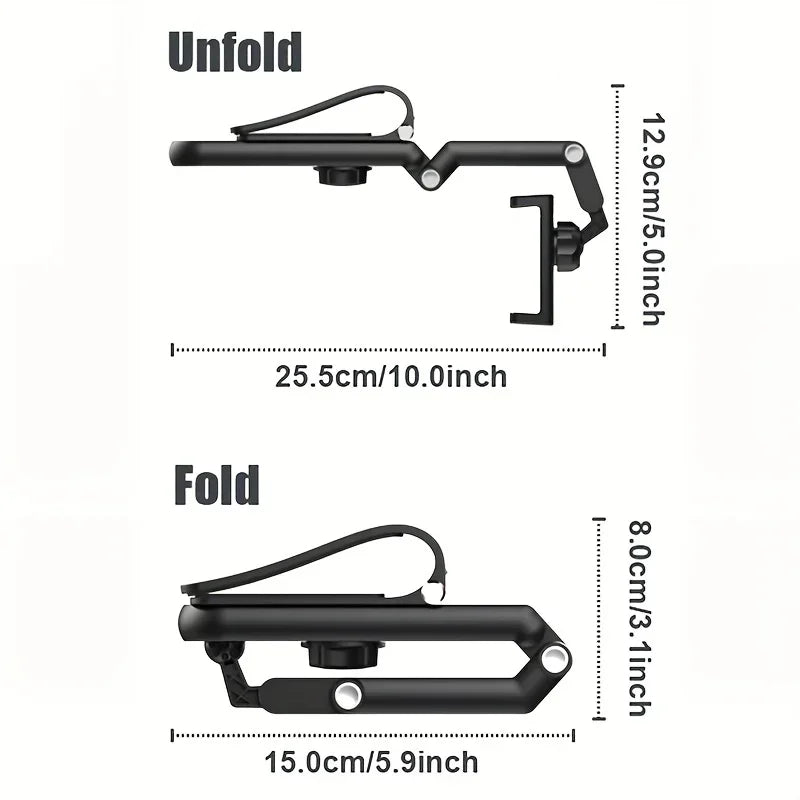 1pc 360° Rearview Mirror Car Phone Holder (4.0–6.1")