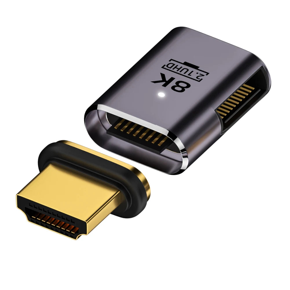 8K@60Hz HDMI-Compatible Magnetic Extension Adapter – 48Gbps Fast Charging & Data Converter, Male to Female