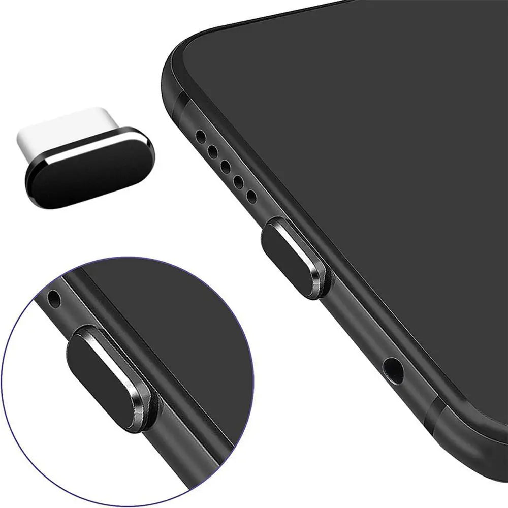 4Pcs USB-C Dust Plugs with Cleaning Brush – Anti-Dust Charging Port Cover Caps for Android Smartphones