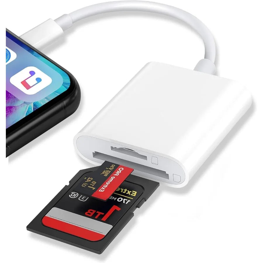 2-in-1 SD/TF Card Reader for iPhone & iPad – Camera Memory Card Adapter