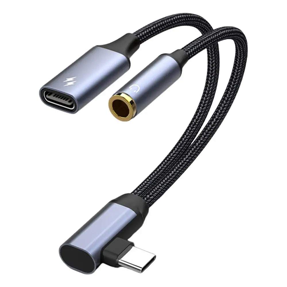 OTG 2-in-1 USB-C Splitter & Dual Headphone Jack Adapter – PD Fast Charging for Samsung, Huawei, iPhone, Xiaomi