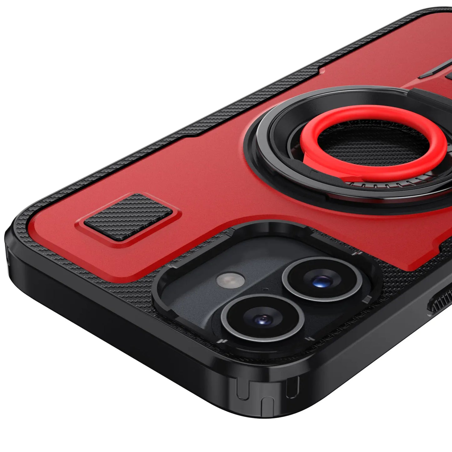 Red Hybrid Shockproof Phone Case for iPhone 16 / 16 Plus / 16 Pro / 16 Pro Max