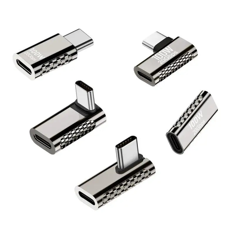 USB-C Straight Angle Adapter Type C Female to Male 20Gbps Fast Data & Charging Converter