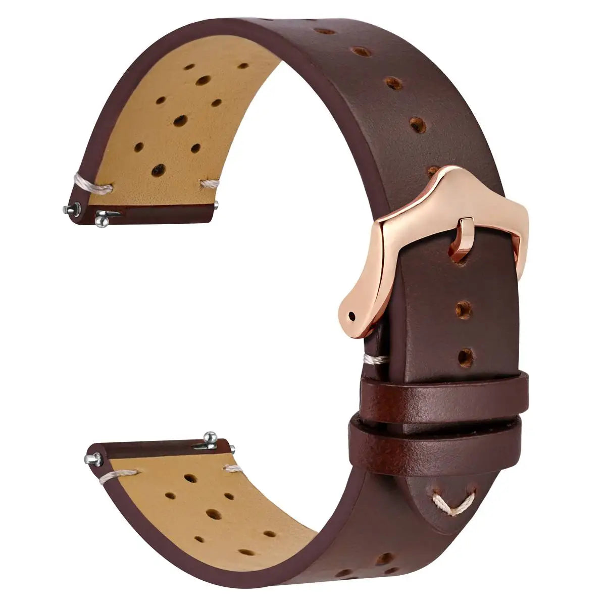 Genuine Leather Watch Bands – 18mm/20mm/22mm Quick Release Vintage Strap for Men & Women, Green/Black/Brown/Blue