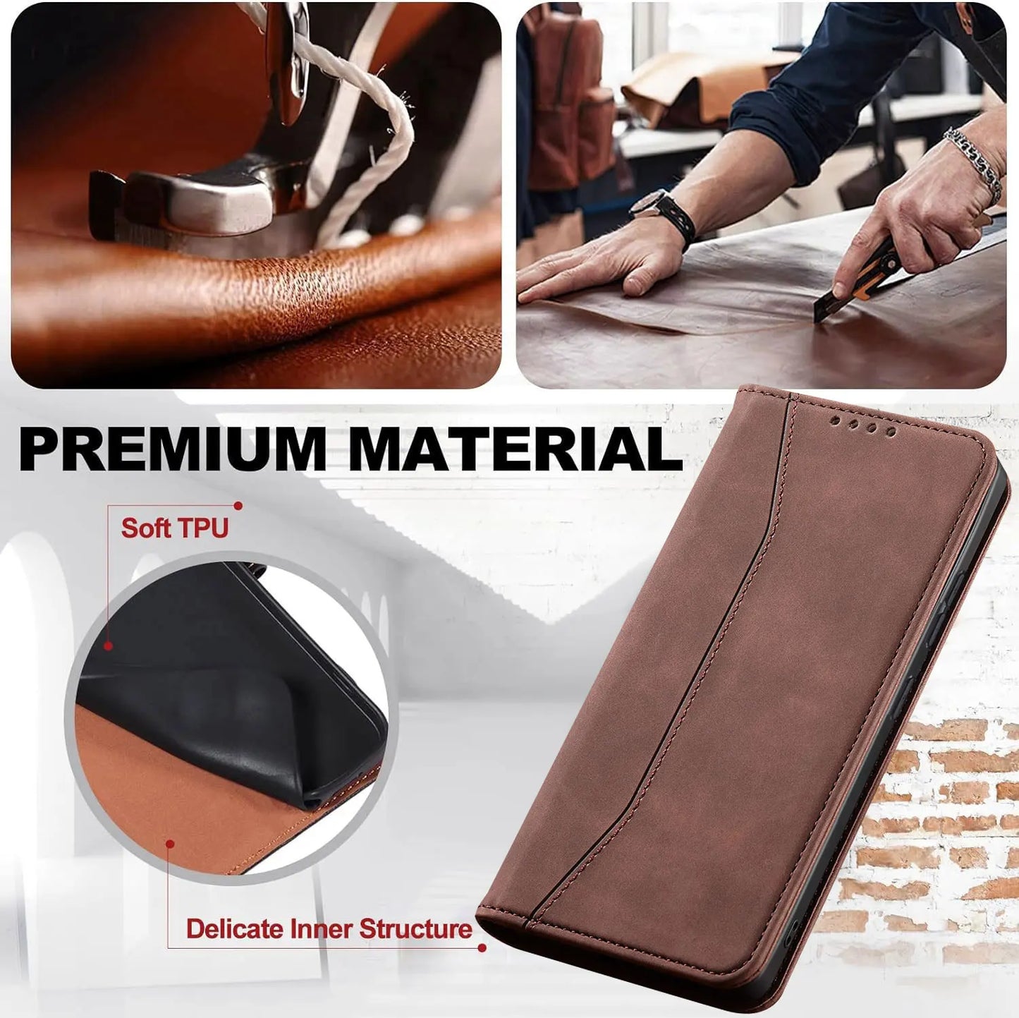 Dark Brown Samsung Galaxy S20 Leather Flip Case