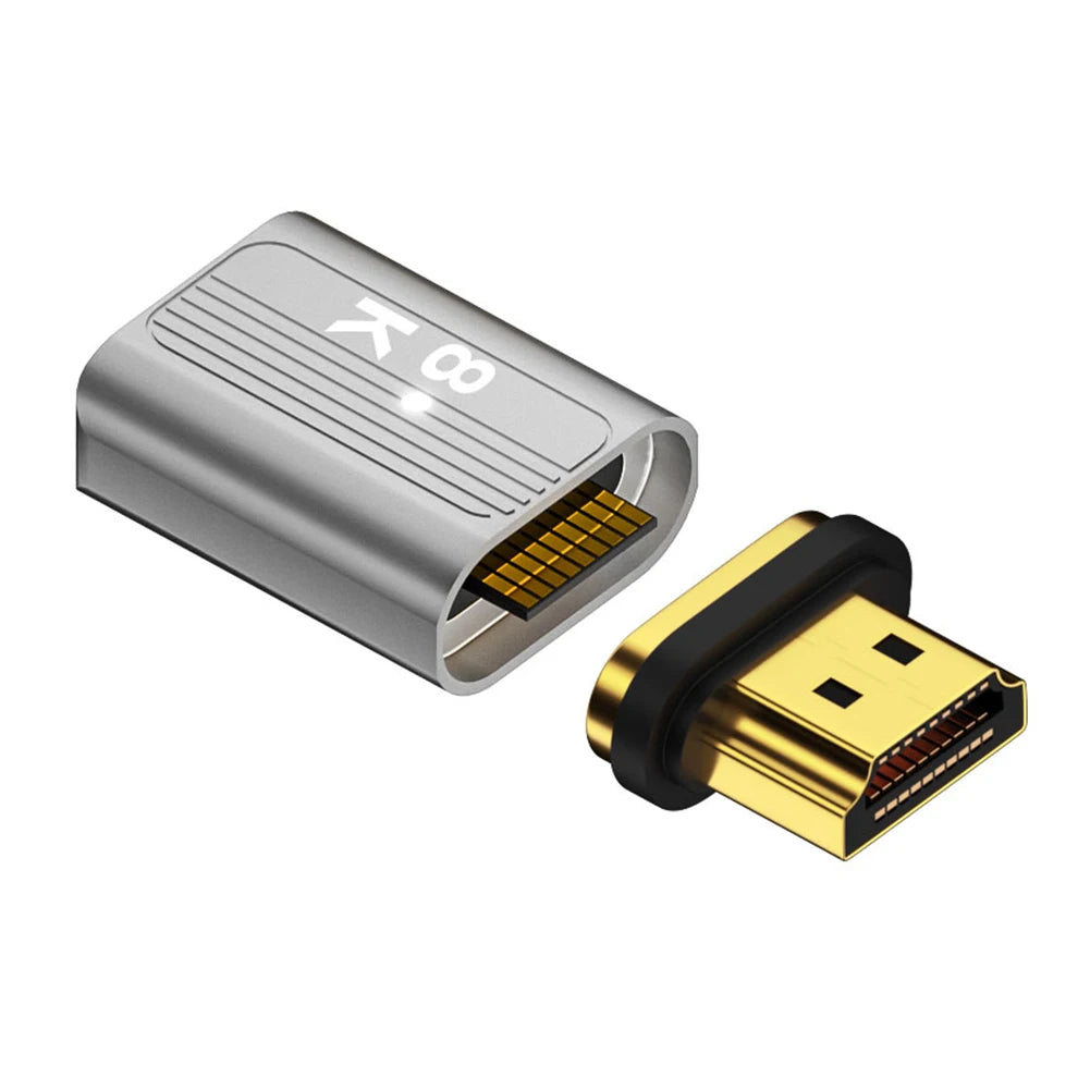 8K@60Hz HDMI-Compatible Magnetic Extension Adapter – 48Gbps Fast Charging & Data Converter, Male to Female