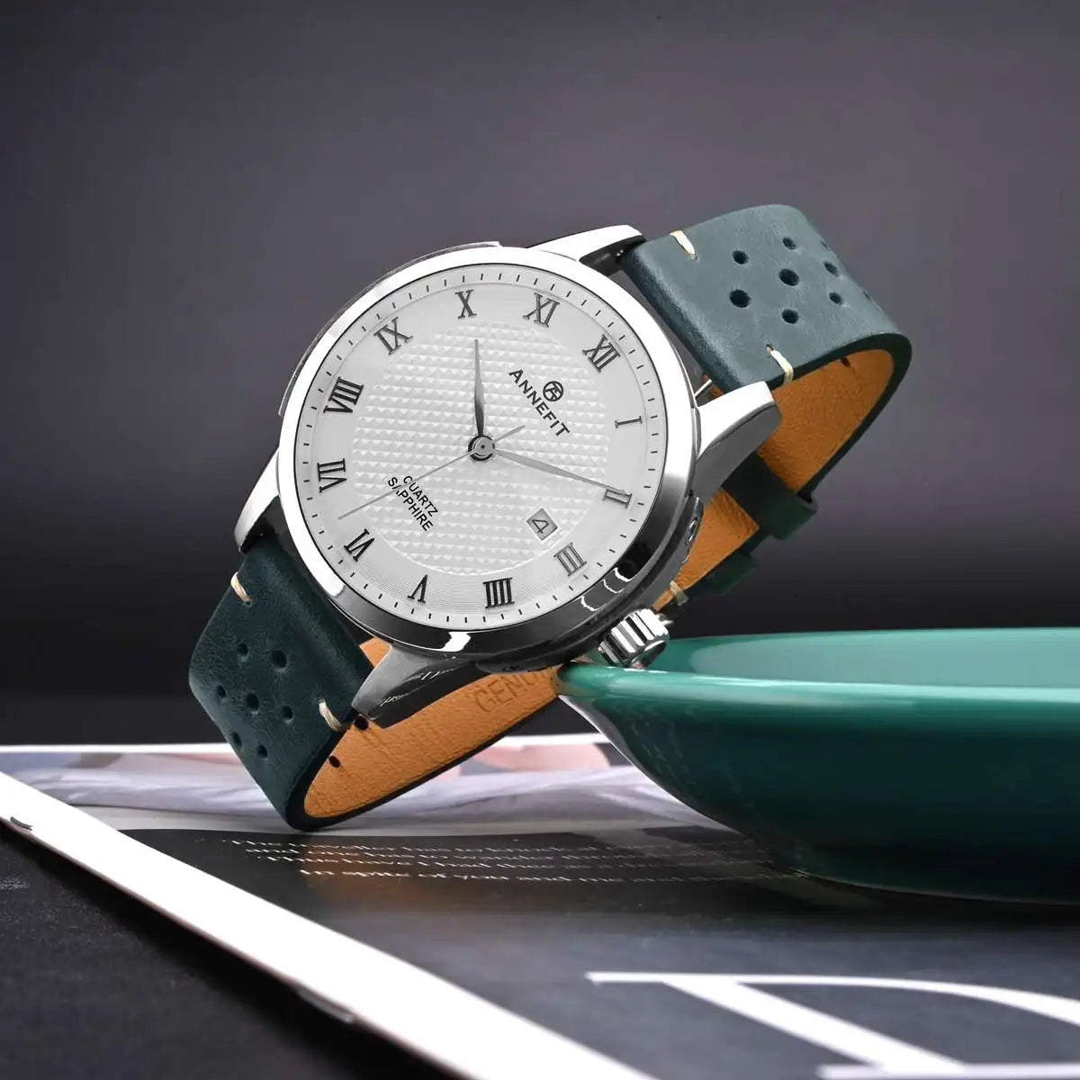 Genuine Leather Watch Bands – 18mm/20mm/22mm Quick Release Vintage Strap for Men & Women, Green/Black/Brown/Blue